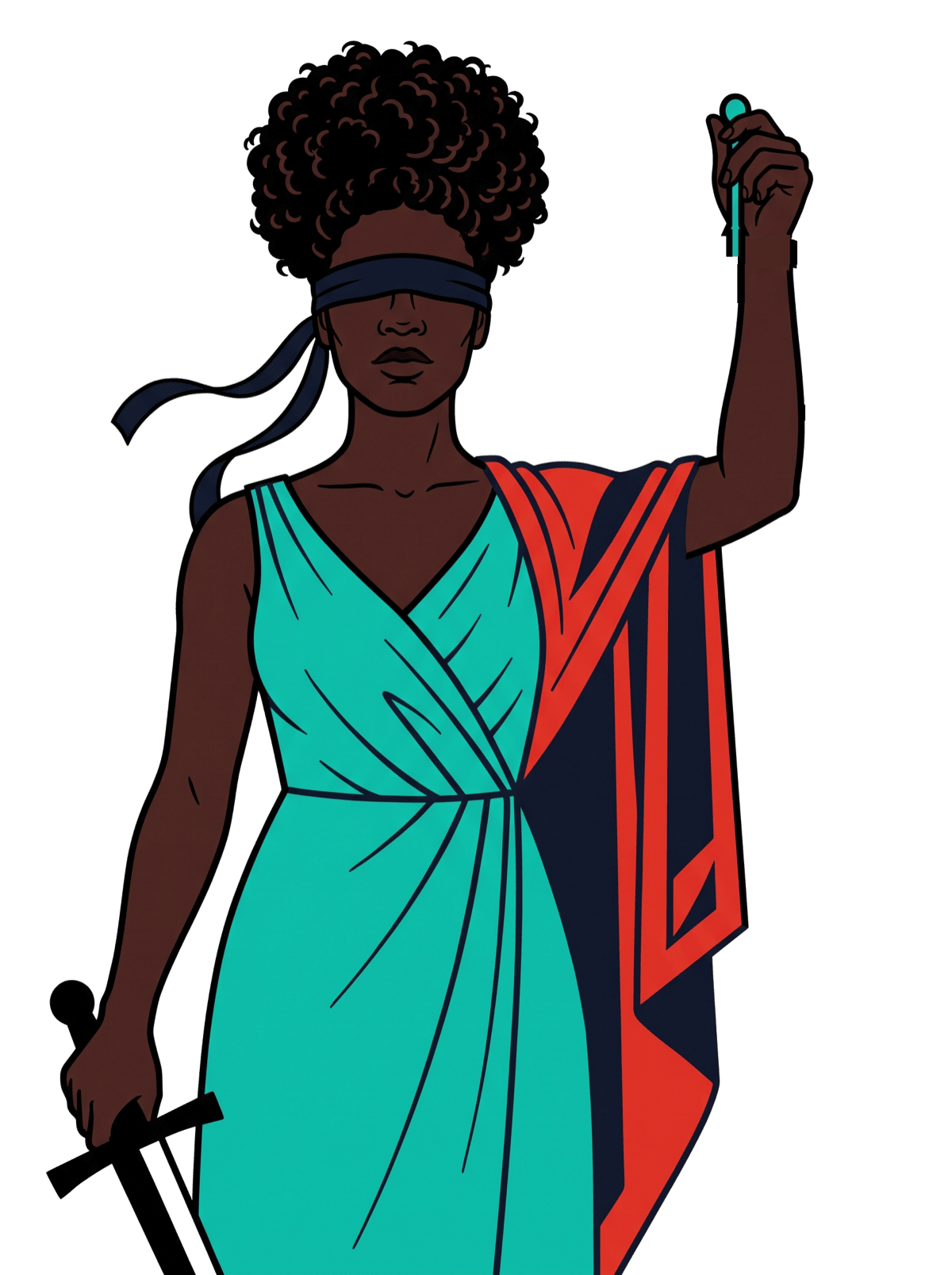 Themis, reimagined as a modern woman of color